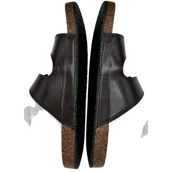 Izod Size 9 Men Nathaniel Black Sandals  Adjustable Buckles & Cushioned Footbed - Picture 4 of 11